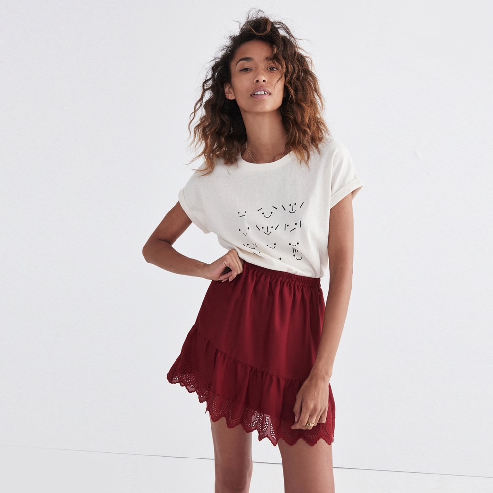 A NWT Madewell Duskway Eyelet skirt, size XS